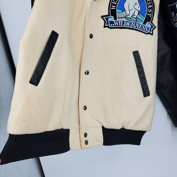 Vintage Porsha Winer West Arctic Coast Varsity Coat Jacket Large Polar Bear 90s - Picture 14 of 16